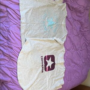 Converse Kids Gray and Purple Star Tees